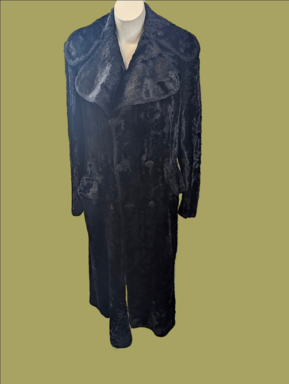 Vintage Coat Black Mouton Fur Opera Coat From 1960 Made In England